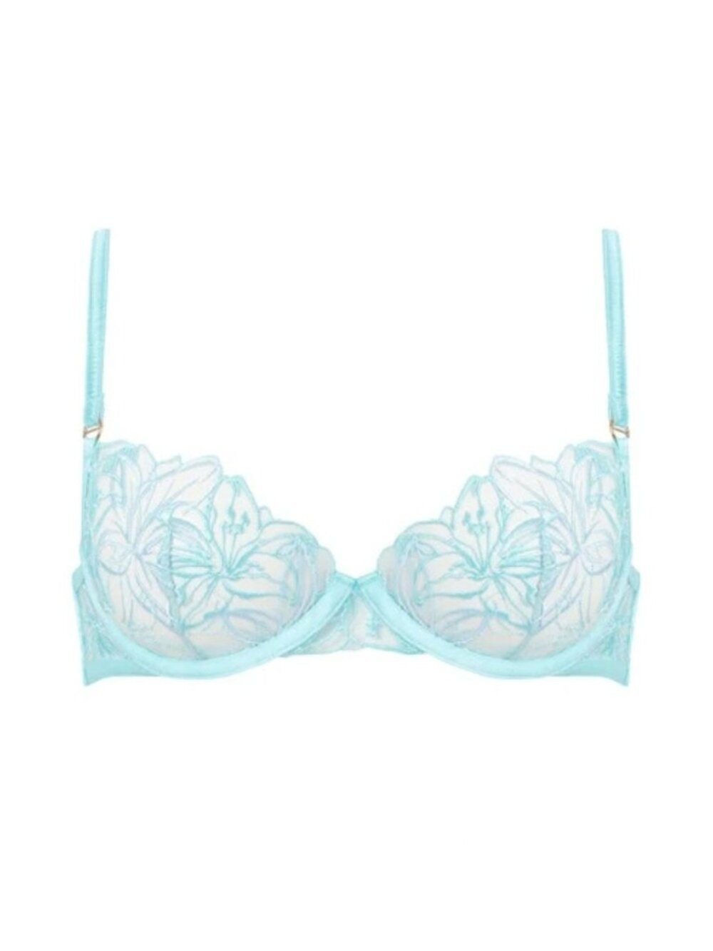 New! Bluebella Blue Lilly Floral Embroidered Bra Size 36B 34429